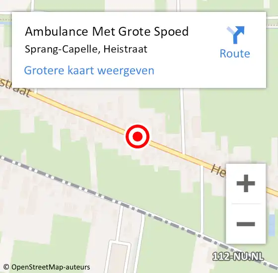 Locatie op kaart van de 112 melding: Ambulance Met Grote Spoed Naar Sprang-Capelle, Heistraat op 8 november 2020 08:41