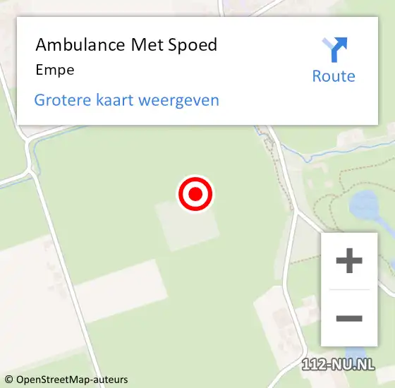 Locatie op kaart van de 112 melding: Ambulance Met Spoed Naar Empe op 8 november 2020 09:58