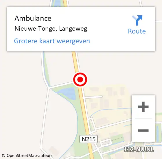 Locatie op kaart van de 112 melding: Ambulance Nieuwe-Tonge, Langeweg op 8 november 2020 12:57