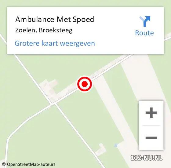 Locatie op kaart van de 112 melding: Ambulance Met Spoed Naar Zoelen, Broeksteeg op 8 november 2020 13:27