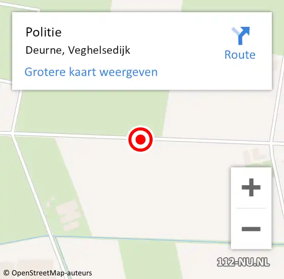 Locatie op kaart van de 112 melding: Politie Deurne, Veghelsedijk op 8 november 2020 14:25