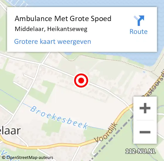 Locatie op kaart van de 112 melding: Ambulance Met Grote Spoed Naar Middelaar, Heikantseweg op 8 november 2020 14:55