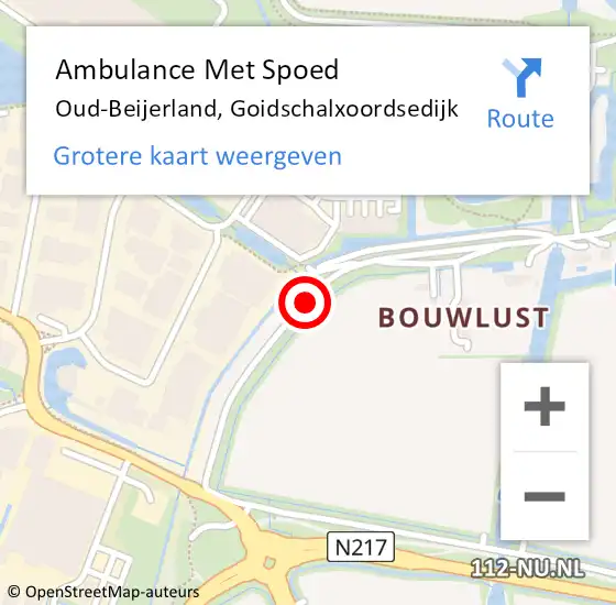 Locatie op kaart van de 112 melding: Ambulance Met Spoed Naar Oud-Beijerland, Goidschalxoordsedijk op 8 november 2020 15:16