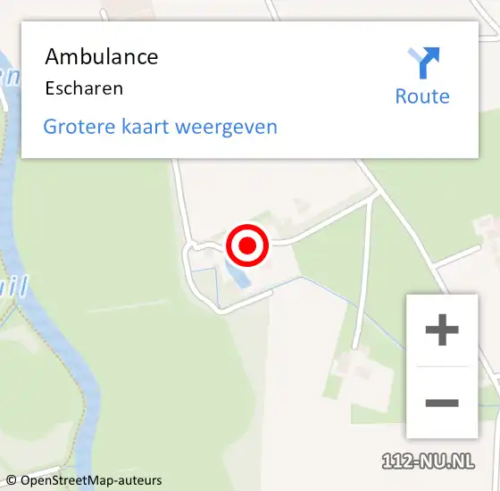 Locatie op kaart van de 112 melding: Ambulance Escharen op 8 november 2020 19:57