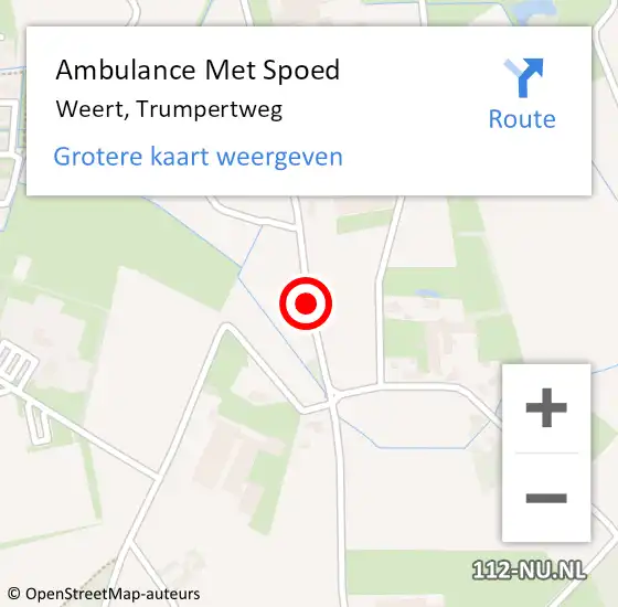 Locatie op kaart van de 112 melding: Ambulance Met Spoed Naar Weert, Trumpertweg op 8 november 2020 20:46