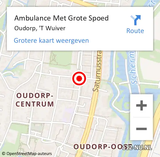 Locatie op kaart van de 112 melding: Ambulance Met Grote Spoed Naar Oudorp, 'T Wuiver op 8 november 2020 21:32