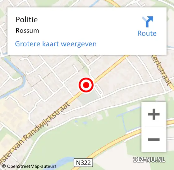 Locatie op kaart van de 112 melding: Politie Rossum op 8 november 2020 21:40
