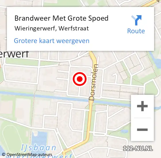 Locatie op kaart van de 112 melding: Brandweer Met Grote Spoed Naar Wieringerwerf, Werfstraat op 9 november 2020 01:21