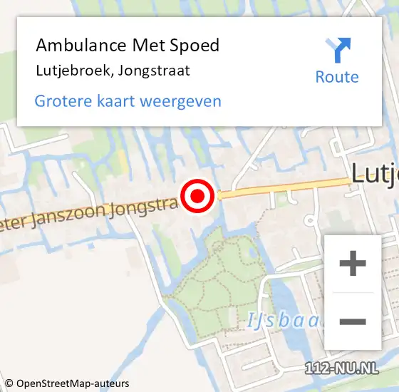 Locatie op kaart van de 112 melding: Ambulance Met Spoed Naar Lutjebroek, Jongstraat op 9 november 2020 06:31