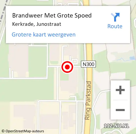 Locatie op kaart van de 112 melding: Brandweer Met Grote Spoed Naar Kerkrade, Junostraat op 9 november 2020 11:30