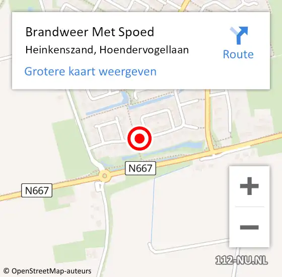 Locatie op kaart van de 112 melding: Brandweer Met Spoed Naar Heinkenszand, Hoendervogellaan op 9 november 2020 13:18