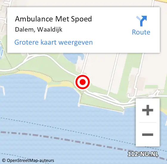 Locatie op kaart van de 112 melding: Ambulance Met Spoed Naar Dalem, Waaldijk op 9 november 2020 13:42