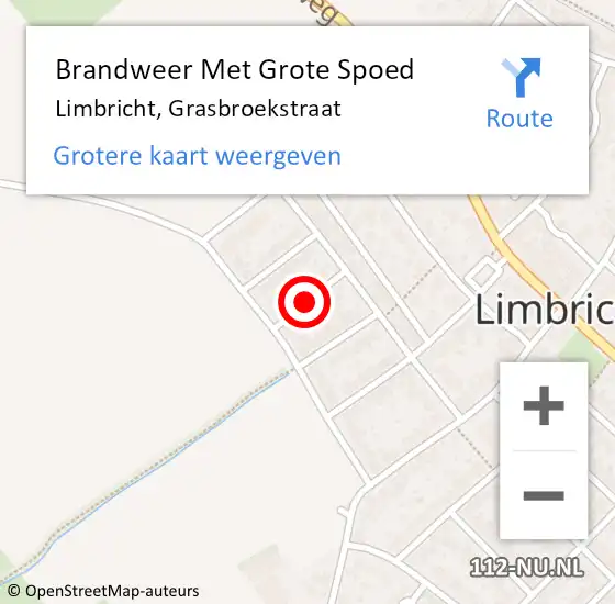 Locatie op kaart van de 112 melding: Brandweer Met Grote Spoed Naar Limbricht, Grasbroekstraat op 9 november 2020 14:03