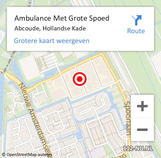 Locatie op kaart van de 112 melding: Ambulance Met Grote Spoed Naar Abcoude, Hollandse Kade op 9 november 2020 17:15