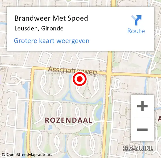 Locatie op kaart van de 112 melding: Brandweer Met Spoed Naar Leusden, Gironde op 9 november 2020 17:19