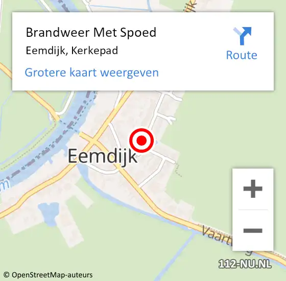 Locatie op kaart van de 112 melding: Brandweer Met Spoed Naar Eemdijk, Kerkepad op 9 november 2020 17:31