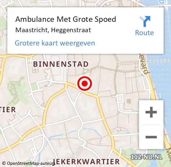 Locatie op kaart van de 112 melding: Ambulance Met Grote Spoed Naar Maastricht, Heggenstraat op 2 oktober 2013 21:21