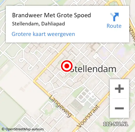 Locatie op kaart van de 112 melding: Brandweer Met Grote Spoed Naar Stellendam, Dahliapad op 9 november 2020 18:53