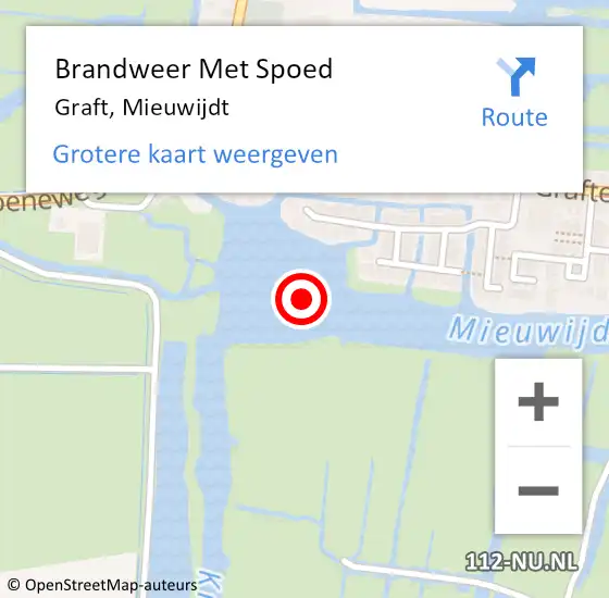 Locatie op kaart van de 112 melding: Brandweer Met Spoed Naar Graft, Mieuwijdt op 9 november 2020 19:36