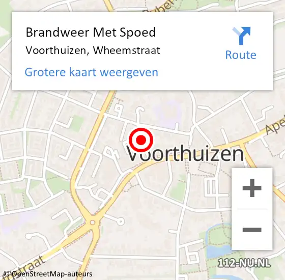 Locatie op kaart van de 112 melding: Brandweer Met Spoed Naar Voorthuizen, Wheemstraat op 9 november 2020 20:14