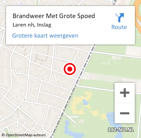 Locatie op kaart van de 112 melding: Brandweer Met Grote Spoed Naar Laren nh, Inslag op 9 november 2020 21:01