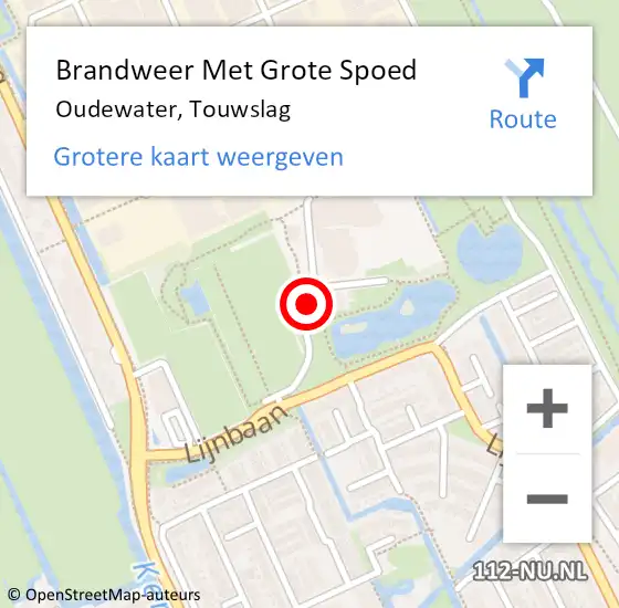 Locatie op kaart van de 112 melding: Brandweer Met Grote Spoed Naar Oudewater, Touwslag op 10 november 2020 10:38