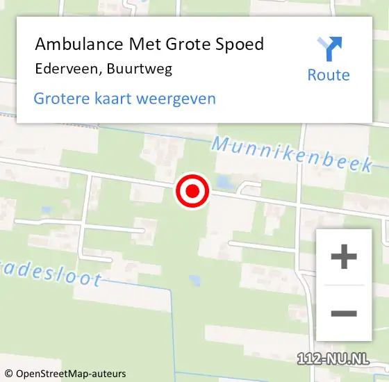 Locatie op kaart van de 112 melding: Ambulance Met Grote Spoed Naar Ederveen, Buurtweg op 10 november 2020 10:39