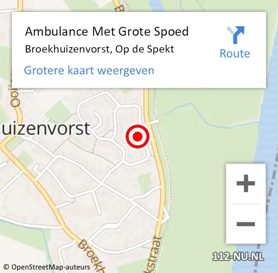 Locatie op kaart van de 112 melding: Ambulance Met Grote Spoed Naar Broekhuizenvorst, Op de Spekt op 23 mei 2014 22:31