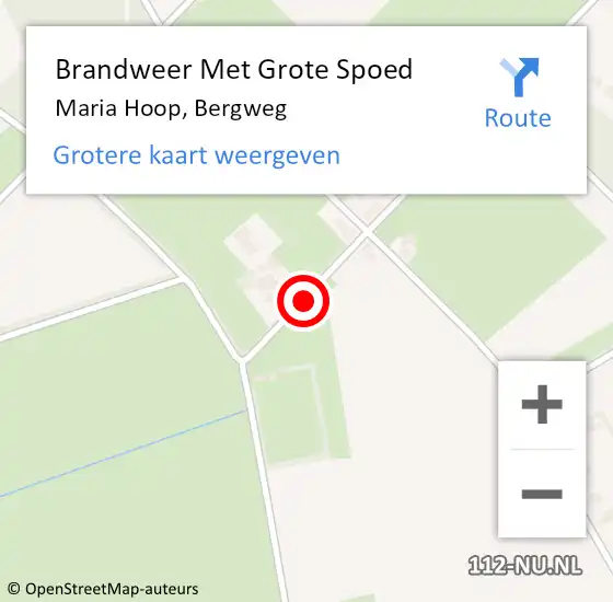 Locatie op kaart van de 112 melding: Brandweer Met Grote Spoed Naar Maria Hoop, Bergweg op 10 november 2020 11:36