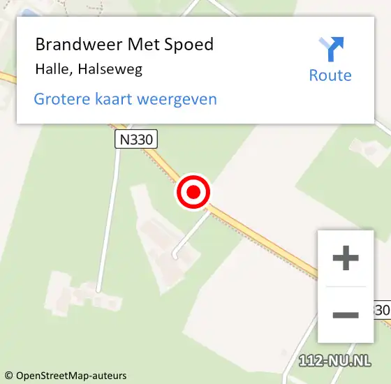 Locatie op kaart van de 112 melding: Brandweer Met Spoed Naar Halle, Halseweg op 10 november 2020 11:50