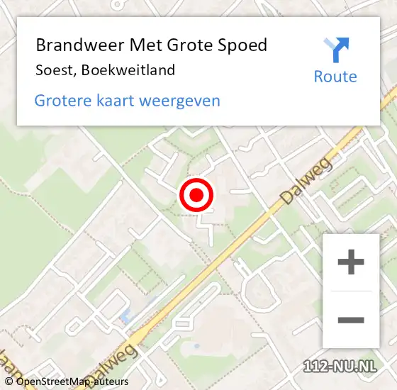 Locatie op kaart van de 112 melding: Brandweer Met Grote Spoed Naar Soest, Boekweitland op 10 november 2020 12:04