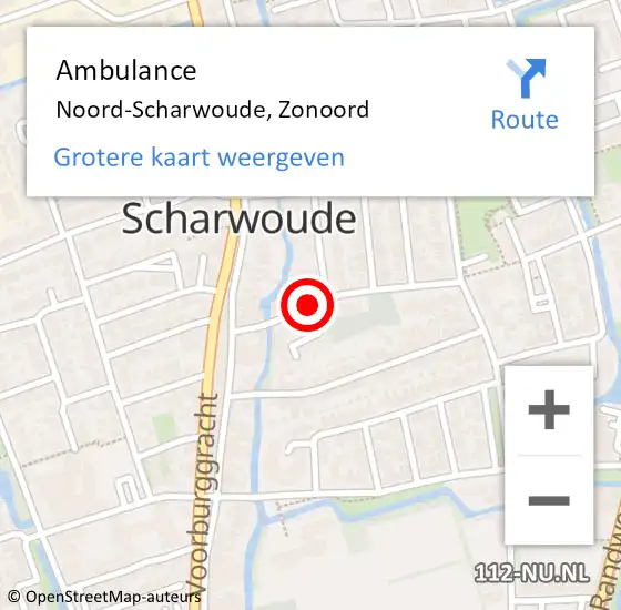 Locatie op kaart van de 112 melding: Ambulance Noord-Scharwoude, Zonoord op 10 november 2020 13:00