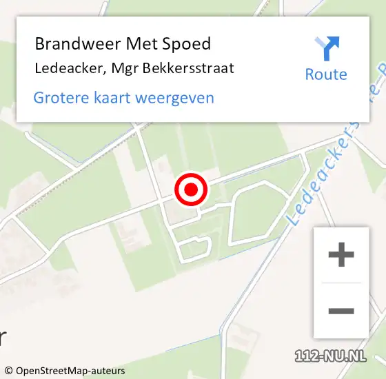 Locatie op kaart van de 112 melding: Brandweer Met Spoed Naar Ledeacker, Mgr Bekkersstraat op 10 november 2020 13:22