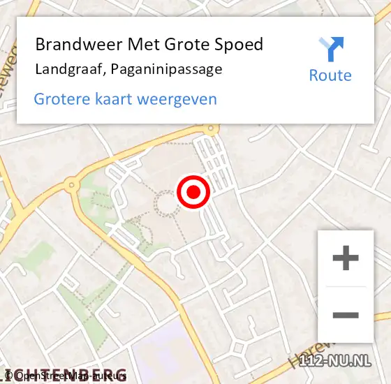 Locatie op kaart van de 112 melding: Brandweer Met Grote Spoed Naar Landgraaf, Paganinipassage op 10 november 2020 14:24