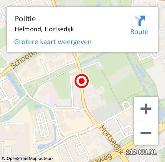 Locatie op kaart van de 112 melding: Politie Helmond, Hortsedijk op 10 november 2020 14:54