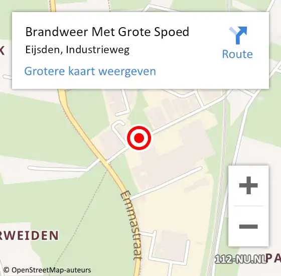 Locatie op kaart van de 112 melding: Brandweer Met Grote Spoed Naar Eijsden, Industrieweg op 10 november 2020 15:49