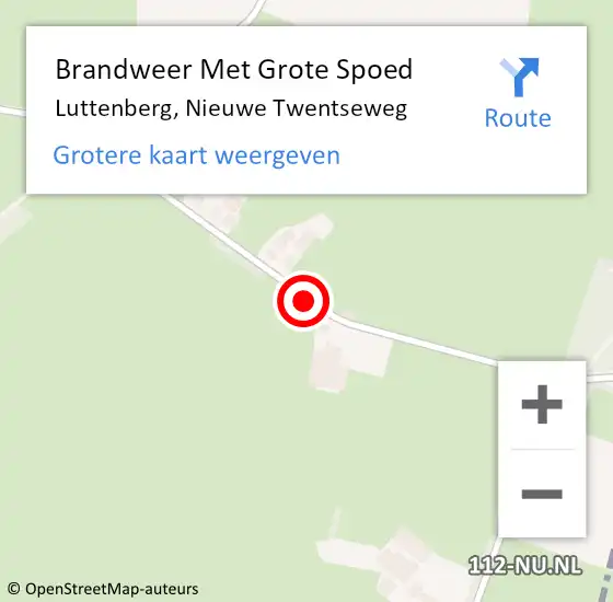 Locatie op kaart van de 112 melding: Brandweer Met Grote Spoed Naar Luttenberg, Nieuwe Twentseweg op 10 november 2020 19:28