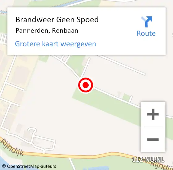 Locatie op kaart van de 112 melding: Brandweer Geen Spoed Naar Pannerden, Renbaan op 10 november 2020 21:12