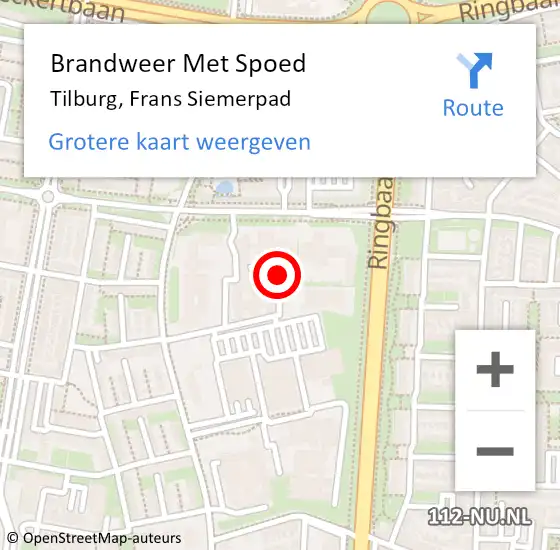 Locatie op kaart van de 112 melding: Brandweer Met Spoed Naar Tilburg, Frans Siemerpad op 11 november 2020 02:41