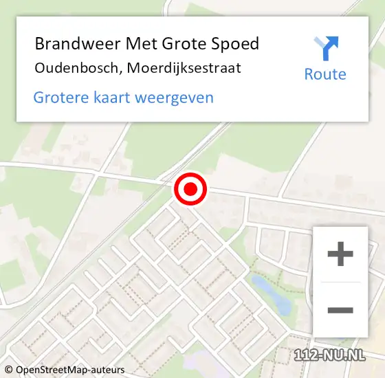 Locatie op kaart van de 112 melding: Brandweer Met Grote Spoed Naar Oudenbosch, Moerdijksestraat op 11 november 2020 05:55
