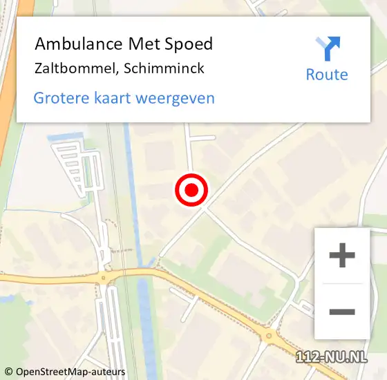 Locatie op kaart van de 112 melding: Ambulance Met Spoed Naar Zaltbommel, Schimminck op 11 november 2020 07:58