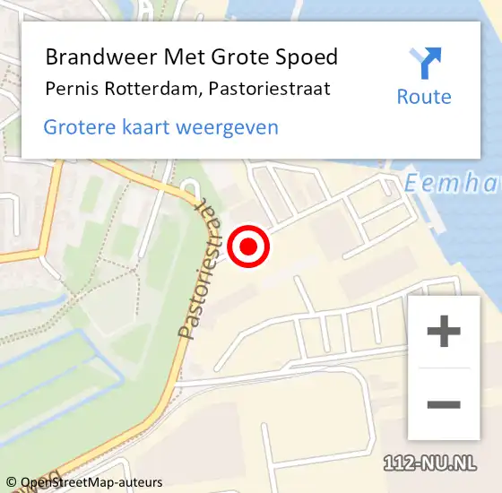 Locatie op kaart van de 112 melding: Brandweer Met Grote Spoed Naar Pernis Rotterdam, Pastoriestraat op 11 november 2020 08:01