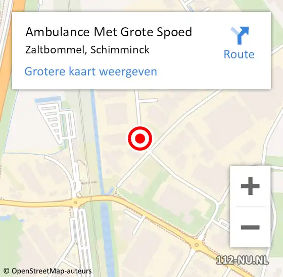 Locatie op kaart van de 112 melding: Ambulance Met Grote Spoed Naar Zaltbommel, Schimminck op 11 november 2020 08:08