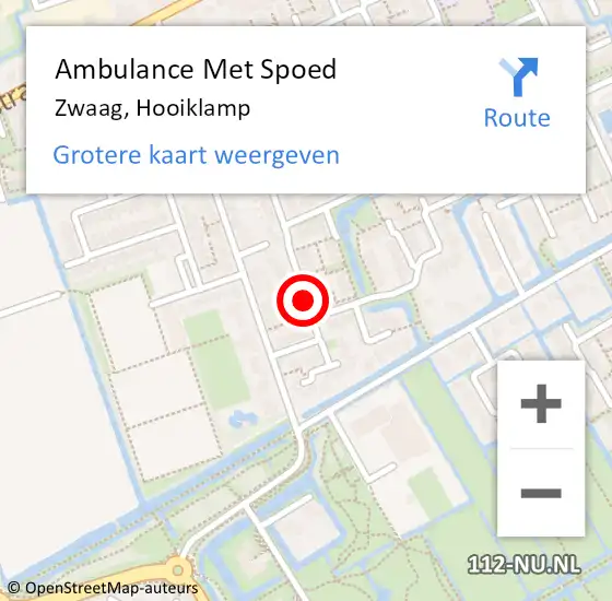 Locatie op kaart van de 112 melding: Ambulance Met Spoed Naar Zwaag, Hooiklamp op 11 november 2020 11:42