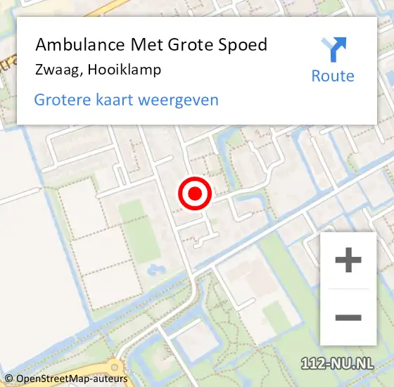 Locatie op kaart van de 112 melding: Ambulance Met Grote Spoed Naar Zwaag, Hooiklamp op 11 november 2020 11:44