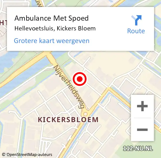 Locatie op kaart van de 112 melding: Ambulance Met Spoed Naar Hellevoetsluis, Kickers Bloem op 11 november 2020 13:38