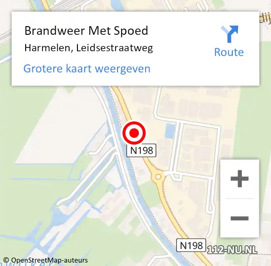 Locatie op kaart van de 112 melding: Brandweer Met Spoed Naar Harmelen, Leidsestraatweg op 11 november 2020 13:55