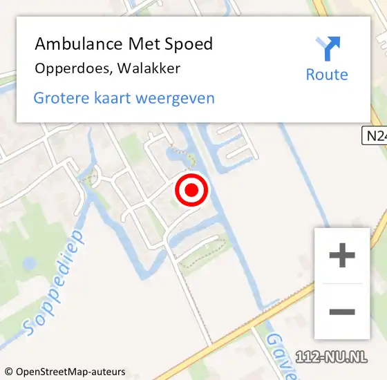 Locatie op kaart van de 112 melding: Ambulance Met Spoed Naar Opperdoes, Walakker op 11 november 2020 14:21