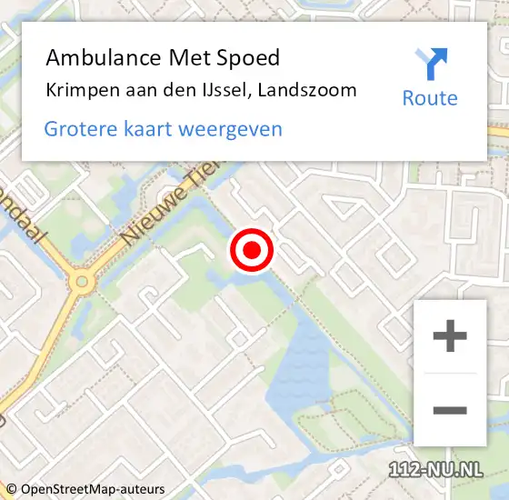 Locatie op kaart van de 112 melding: Ambulance Met Spoed Naar Krimpen aan den IJssel, Landszoom op 11 november 2020 14:49