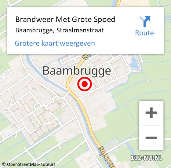 Locatie op kaart van de 112 melding: Brandweer Met Grote Spoed Naar Baambrugge, Straalmanstraat op 11 november 2020 15:10